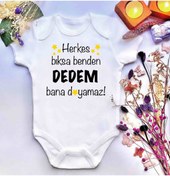 Resim irembaby Unisex Bebek Baskılı Yengem Bana Doyamaz %100 Pamuklu Çıtçıtlı Body Zıbın 