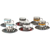 Resim Lucky Art LYHD 632 Maggey New Bone China Porselen 6'lı Kahve Fincan Takımı 