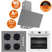 Resim Ferre ve AFM Tech Markalı / GIVA ANTRASİT & BEYAZ Sessiz Ankastre Set (D088-SA + FM2210 + FM7701 ) 