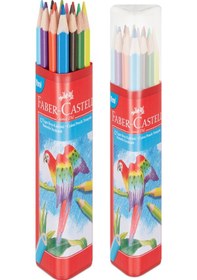 Resim Faber-Castell 12'li Tam Boy Üçgen Tüp Kuru Boya Kalemi – Ergonomik Tasarım, Canlı Renkler 