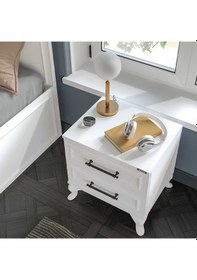 Resim Country 2 Çekmeceli Komodin-mat Lake Beyaz 51x53x40 Cm Gxyxd 