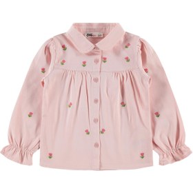 Resim Civil Girls Kız Çocuk Lale Nakışlı 2-5 Yaş Gömlek - Pembe - Pembe / 5-6 Yaş 