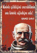 Resim Ramiz Dayı Retro Ahşap Tablo - Efsane Replikli Nostaljik Tasarım 