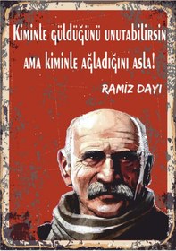 Resim Ramiz Dayı Retro Ahşap Tablo - Efsane Replikli Nostaljik Tasarım 