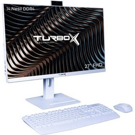 Resim Turbox TAX1146 i5-14400 8 GB 512 GB M.2 NVMe SSD 27" Free Dos FHD AIO Masaüstü Bilgisayar 