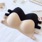 Resim 1 Adet İç Çamaşırı Push Up Askısız Dikişsiz Pedi Krop Üst Ren Sütyen 13 
