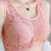 Resim 1 adet Şık Siyah Çiçek Desenli Dantel Sütyen - Kablosuz, İtici, Çıkarılamayan Dolgulu, Kadınlar İçin Ayarlanabilir Strapless Üst, Yetişkin Moda Sütyen | Şık Dantel Sütyen | Kablosuz Sütyen 