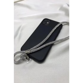 Resim Mena Rise Telefon Charmı Gümüş Taşlı Telefon Bileklik Askısı 