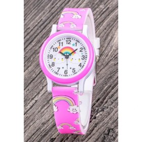 Resim Saattino Çocuk Saatleri Şık Analog Gökkuşağı Çocuk Saati Bileklik Kombini ST-304348 