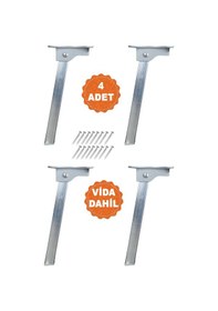 Resim İyimi Profil Yer Sofrası Mobilya Katlanır Laptop Sehpa Ayağı Set 20 Cm 4'lü Gümüş 