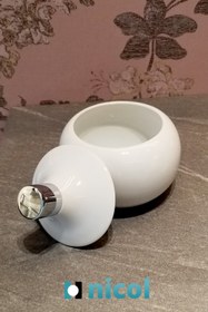 Resim Nicol Irıs Tezgah Üstü Pamukluk Beyaz Porselen 