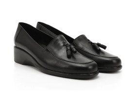 Resim Gönderi(R) Gönderi R Kadın Siyah Dolgu Taban Püsküllü Hakiki Deri Ayakkabı Gdza13424205 Siyah 