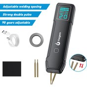 Resim 18650 Pil Tamiri için Taşınabilir El Tipi Nokta Kaynakçısı, USB Şarj Edilebilir Dijital Ekranlı, 0.02 cm Kalınlığında Nikel Levhalar ve Değiştirilebilir Uçlar, Küçük Elektronik Cihaz Bakımı, DIY Elektronik Tamir, Şık Metalik Bitiş, Dayanıklı İnşaat 