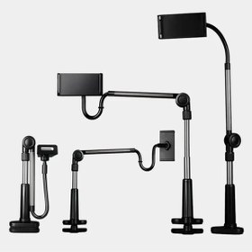 Resim VOOKA Teleskopik Masaüstü Tablet Telefon Tutucu Ayarlanır Katlanır Seviyeli Tutucu Siyah Esnek Açılı 