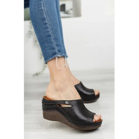 Resim MB COLLECTİON M&b Collection Dolgu Topuk Deri Kadın Terlik 