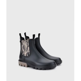 Resim W10333 Rock Black Zebra Siyah Kadın Yağmur Botu 
