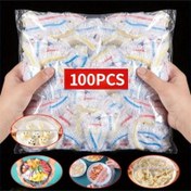Resim 100 Yemek Sarma Tek Kullanımlık Poşetler, Yemekleri Kaplamak İçin, Meyve İçin Plastik Ambalaj, Mutfak Aksesuarları, Renkli Yaşam. 