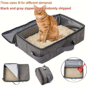Resim 1 adet Büyük Taşınabilir Katlanabilir Kedi Kumu Kutusu, PEVA Kaplama ile, Kolay Temizlenebilir Dayanıklı Oxford Kumaş, Ev ve Dış Mekan Kullanımı için Dikdörtgen Seyahat Kedi Tuvaleti, Küçük Alanlar için Kompakt Tasarım, Kedi Kumu Kutusu, Ev Evcil Hayvan Çözümü, Modern Evcil Hayvan Aksesuarı, Sağlam İnşaat 