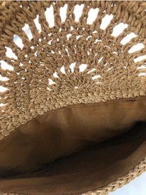 Resim Kağıt İp Clutch Çanta Bej - Açık Kahverengi 