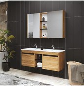 Resim Denko Twin 120 Cm Mdf Ud Banyo Dolabı Takımı Çok Renkli 