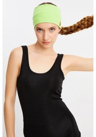 Resim Kadın Pamuklu Kaşkorse, Kaymaz, Terletmez, Ultra Hafif, Spor Saç Bandı Bandana - Tek Ebat / Fıstık Yeşil Fıstık Yeşil 