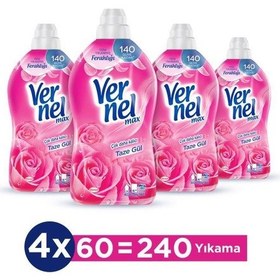 Resim Vernel Max Konsantre Çamaşır Yumuşatıcısı Taze Gül 4 x 1440 ML 