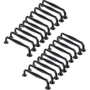 Resim 20 Siyah Kapı Kolu, Mutfak Kapıları, Çekmeceler, Yatak Odası Çekmeceleri, Merkez Mesafesi 96 Mm 20 Tüplü Model - 96 Delik Mesafesi Beyaz 