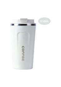 Resim Padalink 304 Paslanmaz Çelik Vakumlu İki Katlı Isı Ve Soğuk Saklama Bardak, 510ml Büyük Boy, Ofis/ev Kullanıma Uygun, Kaymaz Alti, Beyaz 