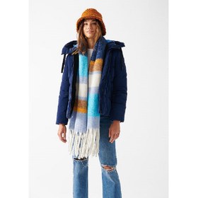 Resim Mavi Regular Fit Kapüşonlu Kadın Şişme Mont (M1110043-81774) 