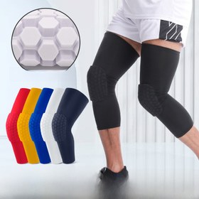 Resim 2 adet Lycra Bal Peteği Nefes Alabilen Dizlik - Unisex Spor Dizlikleri ile Patella Kılıfı, Basketbol, Futbol, Bisiklet, Voleybol için Siyah ve Beyaz Tasarım - Açık Hava Sporları Bacak Desteği, Dizlik, Voleybol Ekipmanı, Şık Spor Ekipmanı, Dayanıklı Spor Ekipmanı 