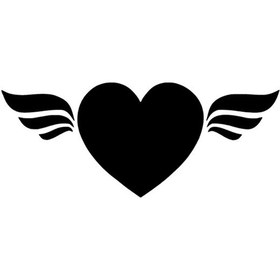 Resim Kanatlı Kalp Sticker Oto-motor-laptop-duvar-dekor 10 X 4 Cm 