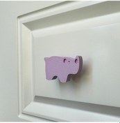 Resim Pomerol Mor Gergedan Dolap Kulpu - Çocuk Odası, Mutfak Ve Banyo İçin Sevimli Mobilya Kulp, 
