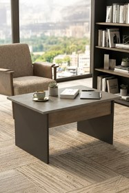 Resim Yurudesign Vista B Ofis Sehpası 80cm*60cm Kahve-Beton-Antrasit VS2-CGA 