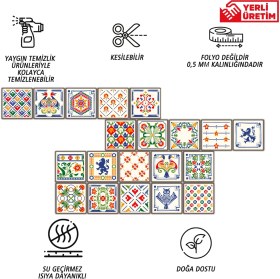 Resim Tink Kendinden Yapışkanlı Oyun Desenli Pvc Karo 15 x 15 cm 10'lu Paket 