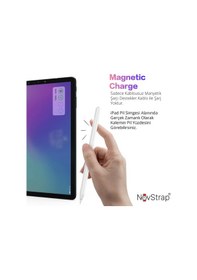 Resim Novstrap Apple Uyumlu iPad Pro 11 İnç 2/3/4 Nesil İle Dokunmatik Tablet Kalemi 2. Nesil Smart Pencil Stylus Manyetik Şarj Avuç İçi Reddi Beyaz 