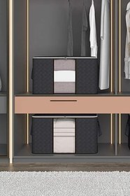 Resim 3 Adet Pencereli Siyah Büyük Boy Yastık Yorgan Kazak Hurcu / 75X40X40 