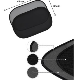 Resim Sogex Araç Arka Yan Cam Güneşlik Vantuzlu Oto Perde Seti Araç Perdesi 2 Adet 