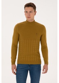 Resim U.S. Polo Assn. Erkek Slim Fit Boğazlı Yaka Hardal Kazak 50315037-VR151 