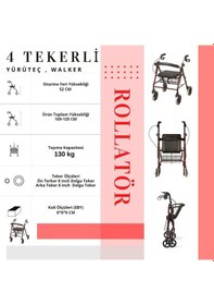 Resim Medkimsan Rolatör | Tekerli Oturaklı Rolatör Yürüteç | Sepetli 