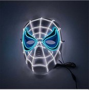 Resim Aydınlık Örümcek Adam Maskesi Cadılar Bayramı Maskesi Maskeli Balo Cosplay Aksesuarları 