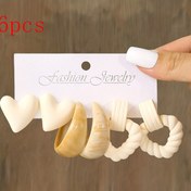 Resim 16 Parça/10 Parça/6 Parça Kalp, Gözyaşı ve C Şekilli Kadın Moda Halka Küpeler - Bohem Tarzı Günlük Kullanım ve Parti Hediyesi 