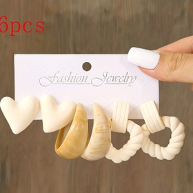 Resim 16 Parça/10 Parça/6 Parça Kalp, Gözyaşı ve C Şekilli Kadın Moda Halka Küpeler - Bohem Tarzı Günlük Kullanım ve Parti Hediyesi 