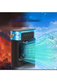 Resim 600 Ml Su Tanklı Buharlı Serinletici Fan Taşınabilir Mini Klima Fanı Led Işıklı Hava Soğutucu 