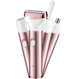 Resim Anrabess Clipper, 4'ü 1 Arada, 4 Tarak, Şarj Edilebilir, Islak Ve Kuru Kullanım Traş Makinesi Pembe 