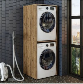 Resim RoomArt Banyo Dolabı Çamaşır Ve Kurutma Makinesi Dolabı Atlantik Çam 