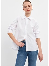 Resim Stella Pulvis Beyaz Çift Yaka Detaylı Oxford Gömlek Beyaz 