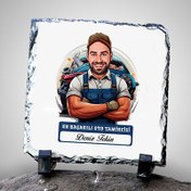 Resim Karikatürlü En Başarılı Oto Tamirci Dekoratif Taş 