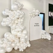 Resim 81 Parça Beyaz İnci Balon Kemer Seti, Doğum Günü, Düğün, Evlilik Teklifi, Nişan Partisi Dekorasyonu, Fotoğraf Aksesuarları, Hediye Partileri, Ev Dekoru, Yıldönümü ve Kutlama Süslemeleri İçin Uygun 
