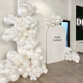 Resim 81 Parça Beyaz İnci Balon Kemer Seti, Doğum Günü, Düğün, Evlilik Teklifi, Nişan Partisi Dekorasyonu, Fotoğraf Aksesuarları, Hediye Partileri, Ev Dekoru, Yıldönümü ve Kutlama Süslemeleri İçin Uygun 