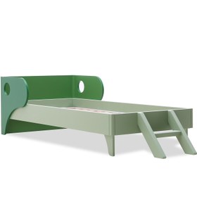 Resim Pavri Bed Masif Koyu Yeşil Çocuk Yatak 90x190 cm 